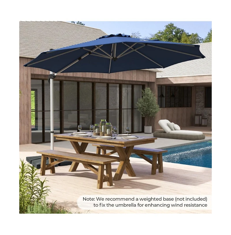 11 feet Outdoor Patio Umbrella with 360° Rotation and Adjustable Tilt