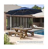 11 feet Outdoor Patio Umbrella with 360° Rotation and Adjustable Tilt