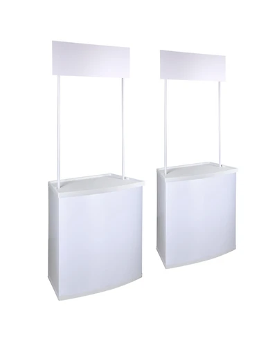 Portable Promotion Counter Table Foldable Booth Kiosk Trade Show Display 2 Pack