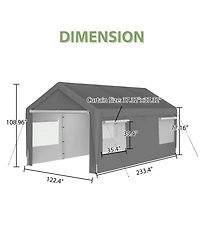 Carport Canopy 10x20 Ft - Heavy Duty Boat Car Garage