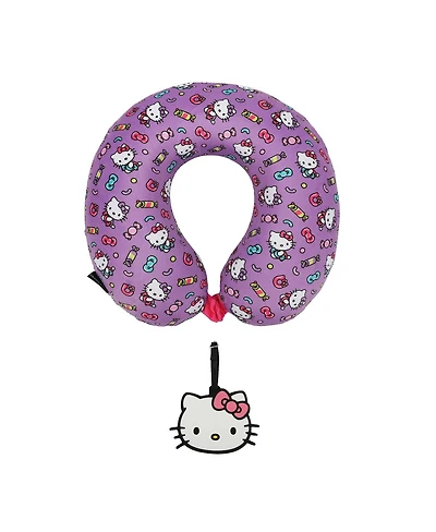Hello Kitty Candy Neck Pillow & Luggage Tag Set