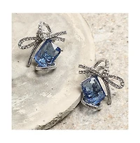 Sohi Crystal-Bow Stud Earrings