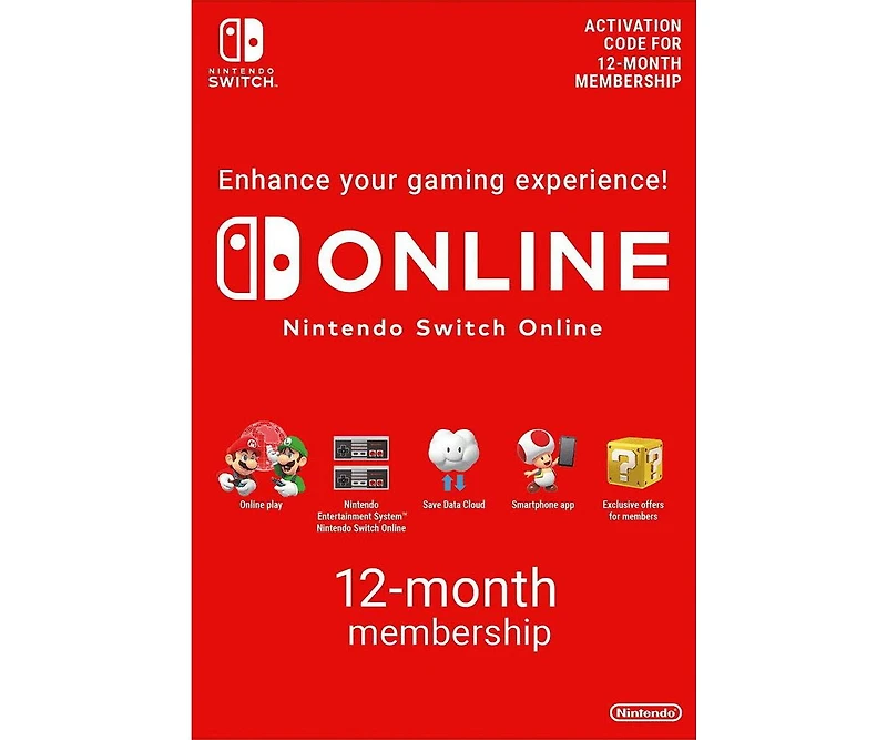 Nintendo Switch White Oled Console with New Super Mario Bros. U Deluxe, Nso 12 Month Family Membership