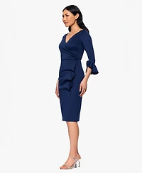 Betsy & Adam Women's V-Neck 3/4-Sleeve Sheath Dress