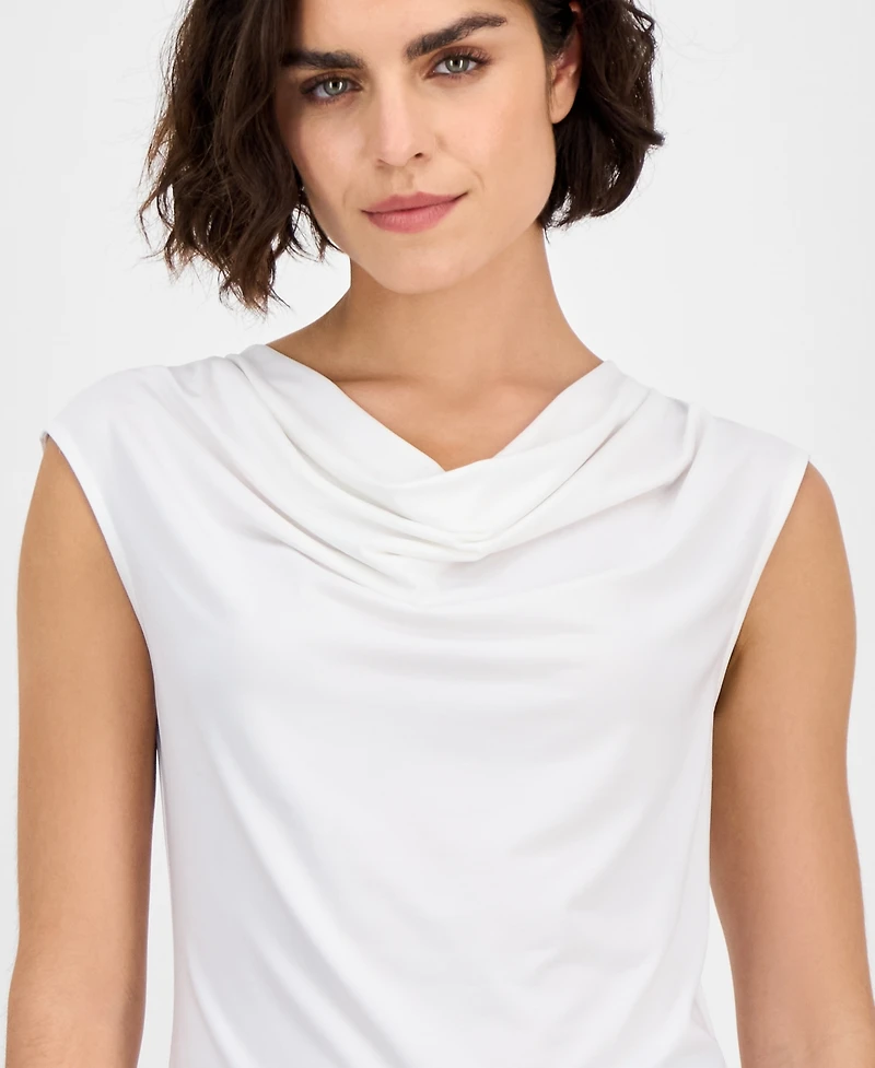 I.n.c. International Concepts Petite Sleeveless Cowlneck Top, Exclusively at Macy's