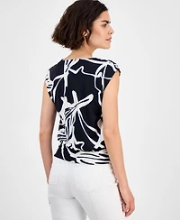 I.n.c. International Concepts Petite Printed Banded-Hem Sleeveless Top, Exclusively at Macy's