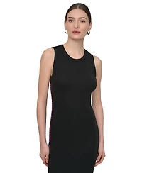 Dkny Jeans Women's Logo Ribbed Midi Sweater Dress