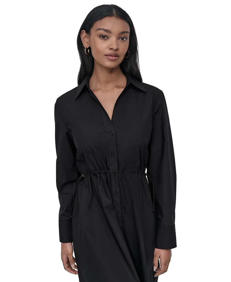 Dkny Jeans Women's Collared Cotton Long-Sleeve Shirtdress