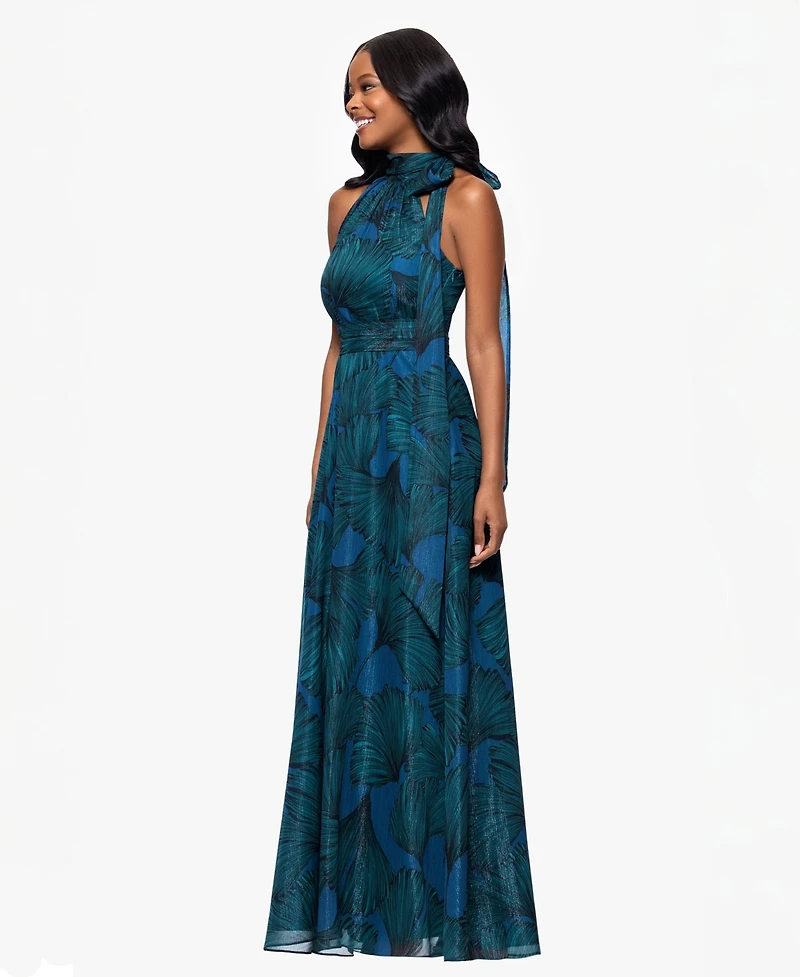 Betsy & Adam Women's Sleeveless Scarf-Neck Dress