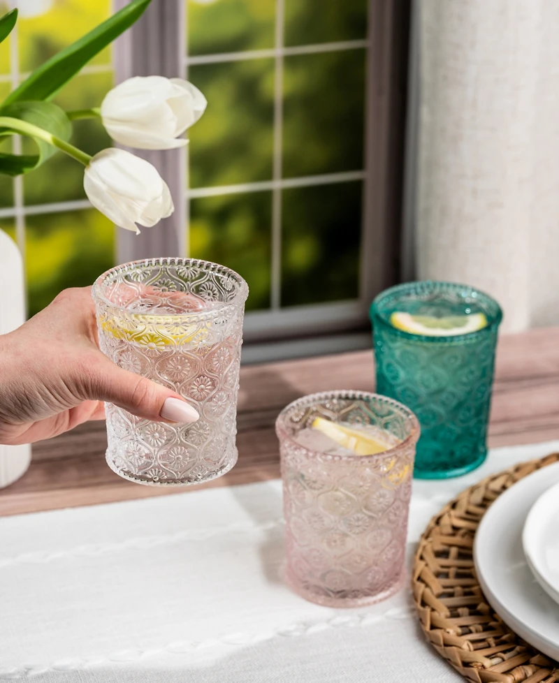 Qualia Glass Cameo Double Old-Fashioned Glasses, Set of 4