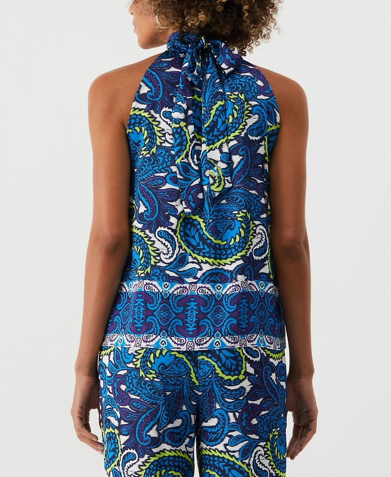 Ella Rafaella Petite Paisley Print Sleeveless Halter Top