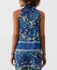 Ella Rafaella Petite Paisley Print Sleeveless Halter Top