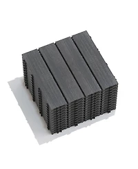 Wpc Patio Tiles - 22 Pack - Interlocking Decking - 11.8" Ash