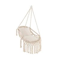 Hanging Hammock Chair with Soft Seat Cushions and Sturdy Rope Chain