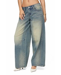 Edikted Women's Washed Low Rise Baggy Jeans