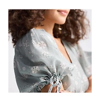 Reistor Women's Puff Sleeve Midi Dress