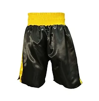 Fearless Classic Satin Pro-Style Boxing Trunks: Premium Fight Shorts for Training and Gym Clothing, Boxing Trunks Black/Gold, Size L