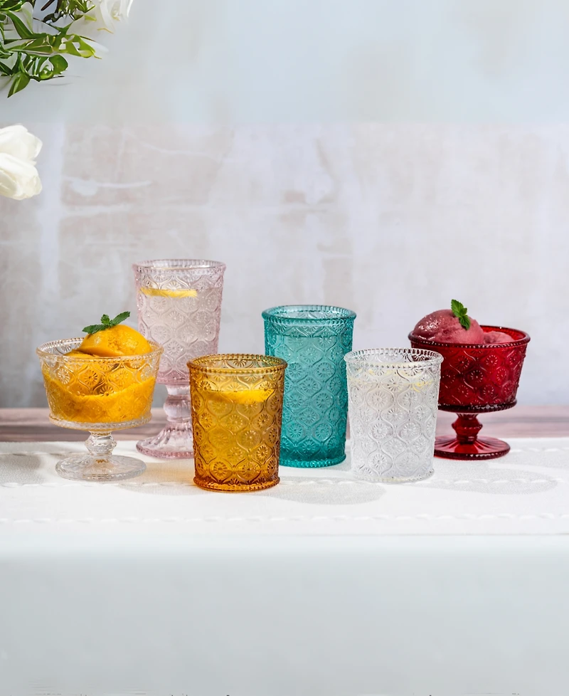 Qualia Glass Cameo Highball Glasses, Set of 4