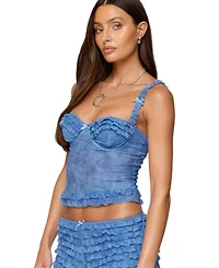 Edikted Women's Shailee Ruffled Bra Top