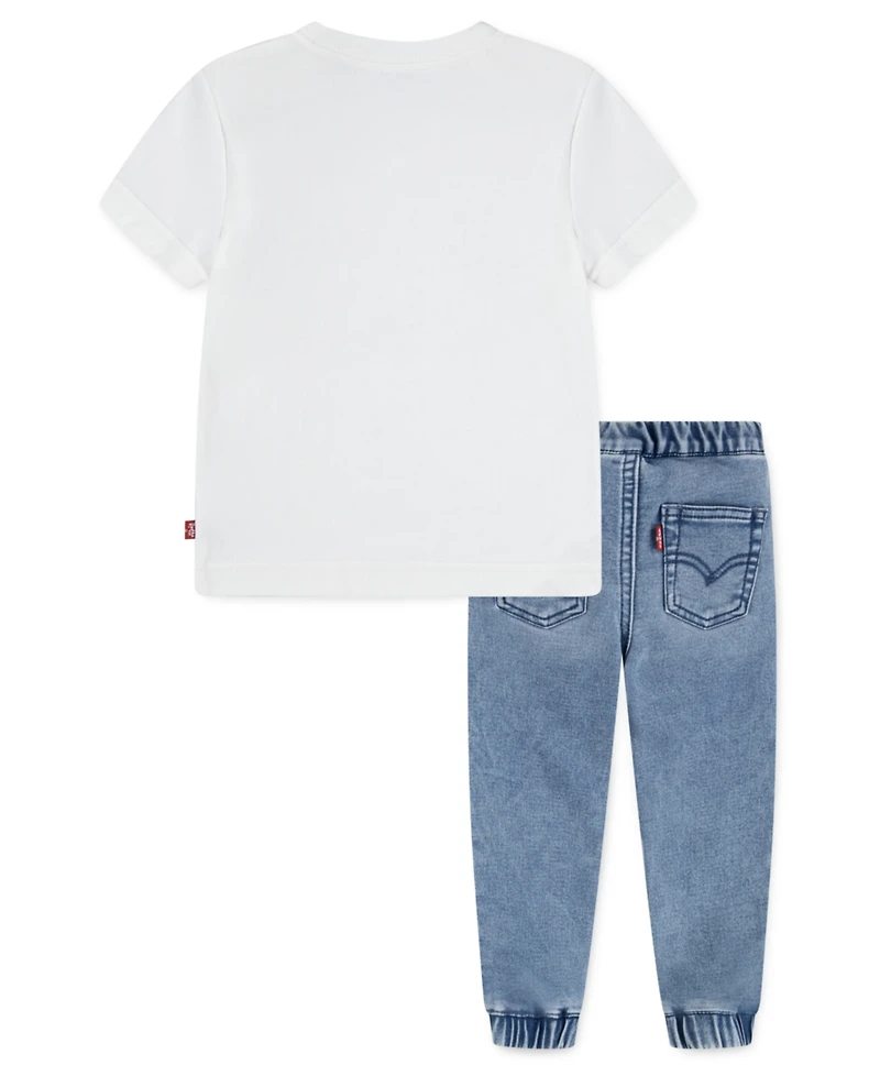 Levi's Little Boys 2-Piece Moto Patch T-Shirt and Jogger Pants Set