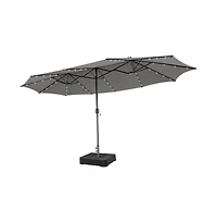 15 Feet Double-Sided Patio Umbrella with 48 Led Lights