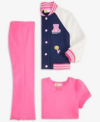 Epic Threads Toddler Girls Knit Bomber Jacket Ribbed Short Sleeve T Shirt Flared Leggings Exclusively At Macys
