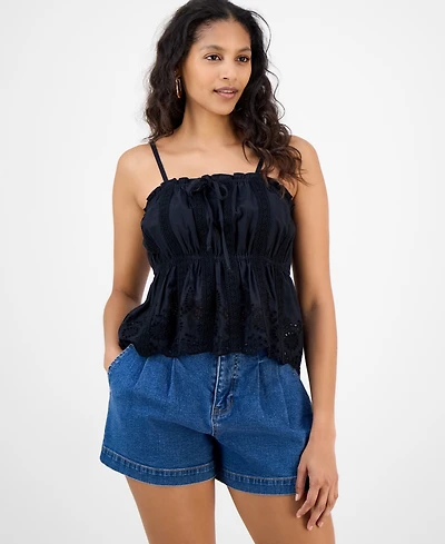 And Now This Women's Cotton Eyelet Peplum Tank, Exclusively at Macy's