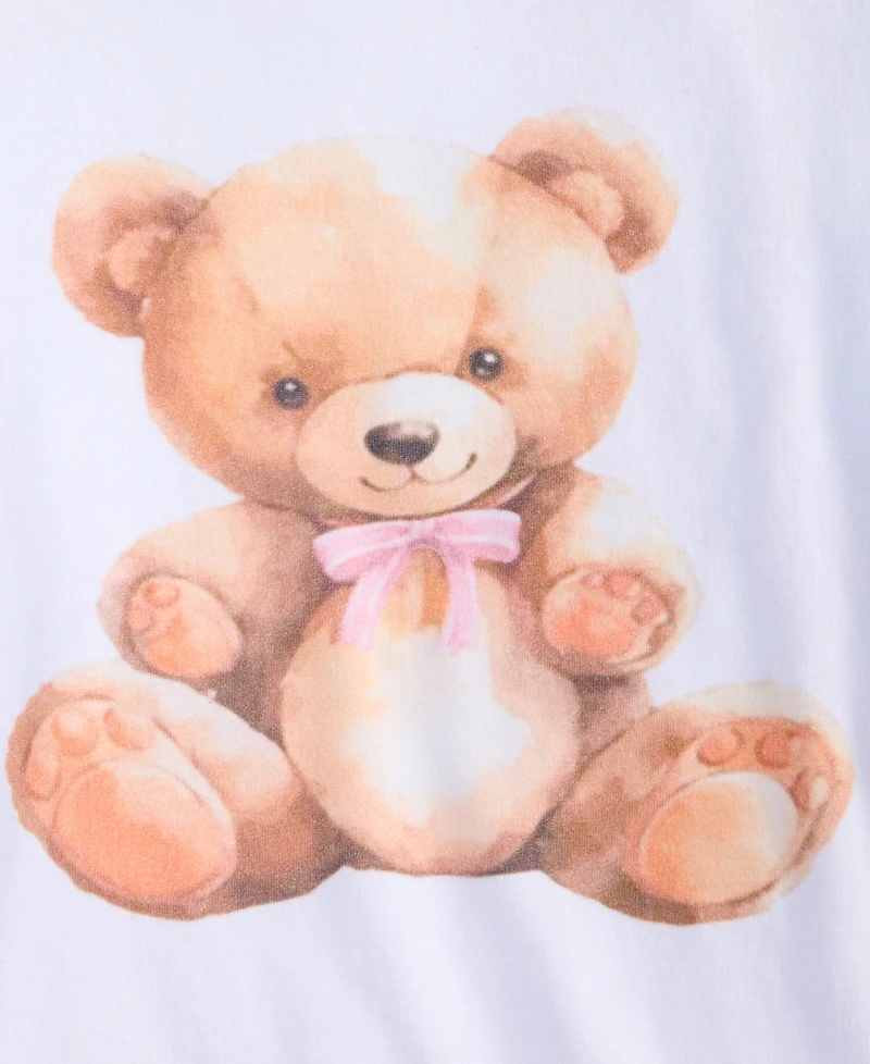 With Jules Big Girls Teddy Bear Graphic Cotton T-Shirt