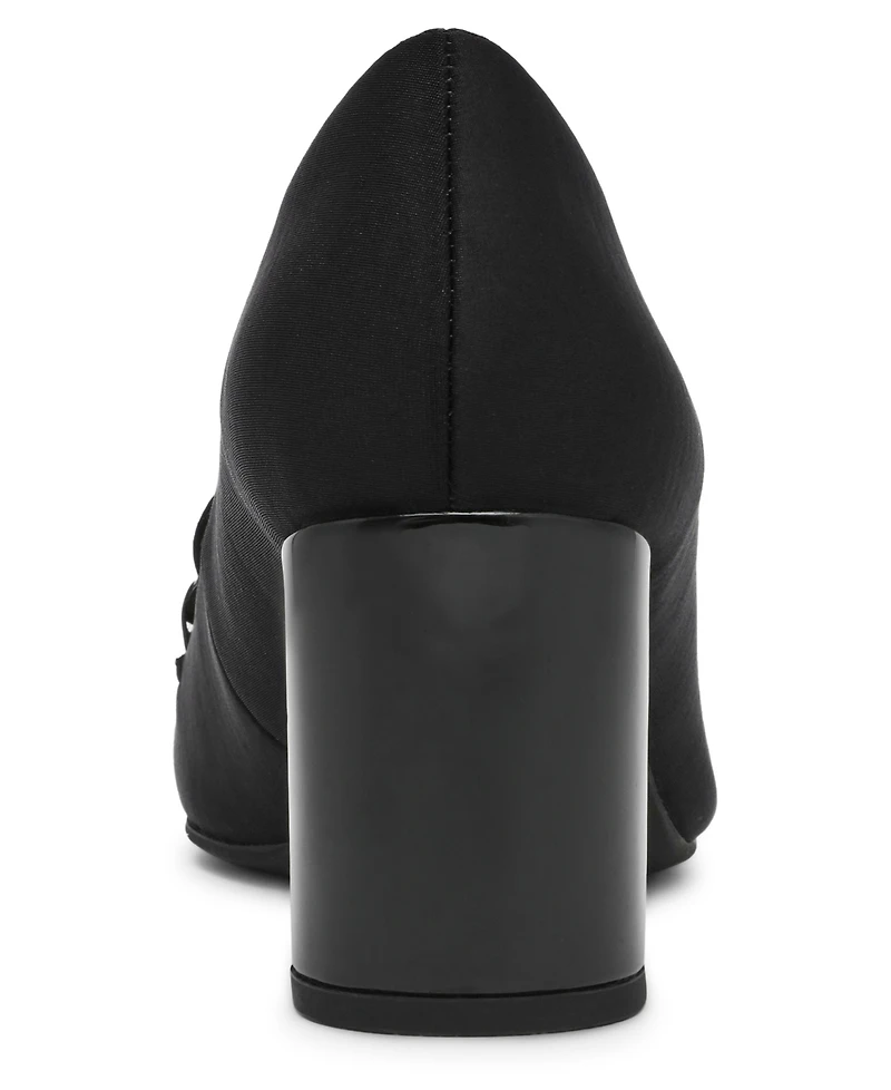 Anne Klein Women's Toni Stretch Block Heel Tailored Pumps