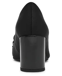 Anne Klein Women's Toni Stretch Block Heel Tailored Pumps