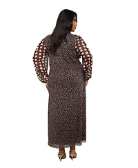 Fashion-szn Curve Women's Polka Dot Mesh Midi Dress