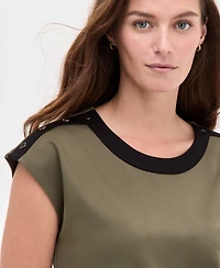 Jones New York Women's Embellished Drop Shoulder Top