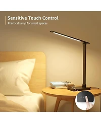 Lepro Led Desk Lamp with 9.5W 750LM Metal Touch Control , 5 Color Modes Brightness Level, Eye Caring For Reading, Crafts, School Supplies, White