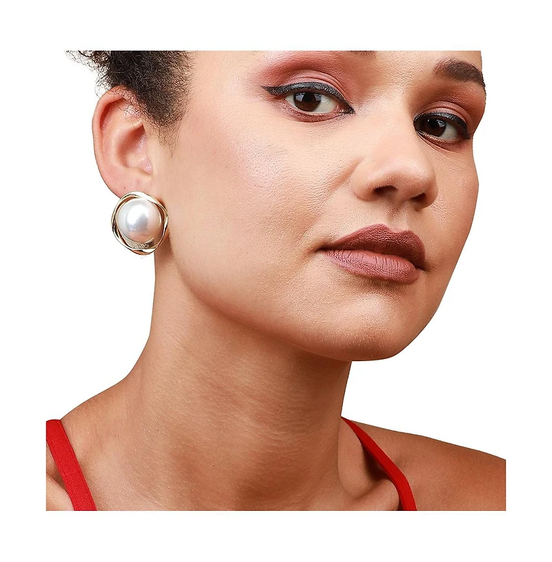 Sohi Gold-Plated Stud Earrings