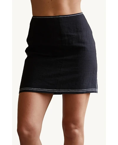 Crescent Women's Bonez Contrast Stitch Mini Skirt