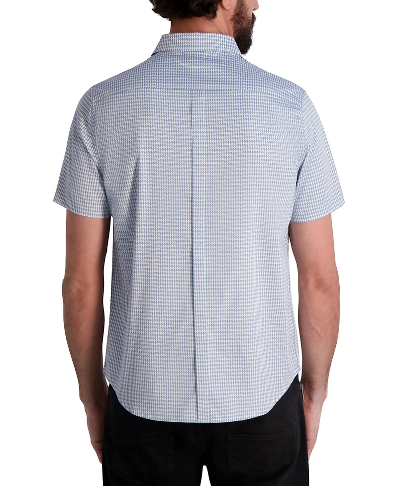 Karl Lagerfeld Paris Men's Woven Houndstooth Shirt