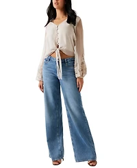 Guess Women's Camilla Blouson-Sleeve Button-Front Blouse