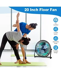 3-Speed High Velocity Floor Fan with Adjustable Tilt Angle and Handle