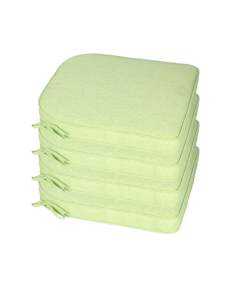 Aoodor Outdoor Dining Chair Cushions Set of 4, Waterproof Patio Furniture Seat Cushions, Outdoor Chair Pads with Ties, 18 x 19 inch