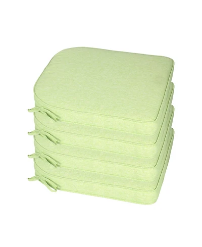 Aoodor Outdoor Dining Chair Cushions Set of 4, Waterproof Patio Furniture Seat Cushions, Outdoor Chair Pads with Ties, 18 x 19 inch