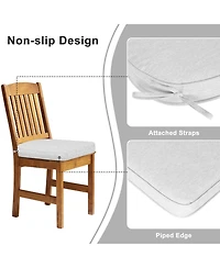 Aoodor Outdoor Dining Chair Cushions Set of 2, Waterproof Patio Furniture Seat Cushions, Pads with Ties, 18 x 19 inch