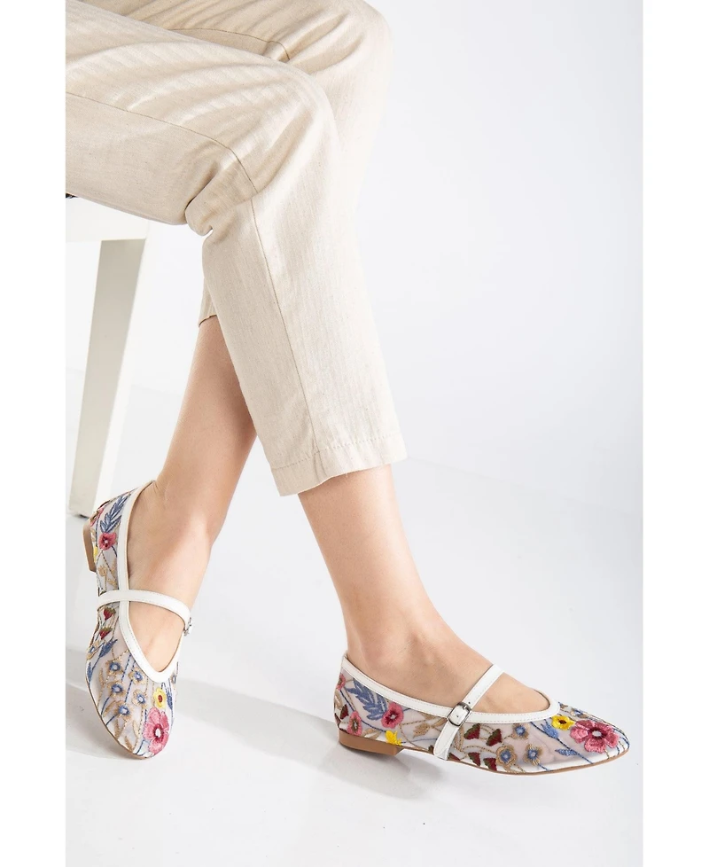 Fauna Mesh Mary Jane Flats