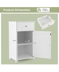 Bathroom Cabinet with Drawer Single Door with Adjustable Shelf