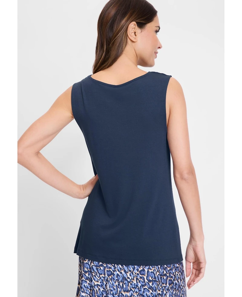 Olsen Women's Cowl Neck Sleeveless Top