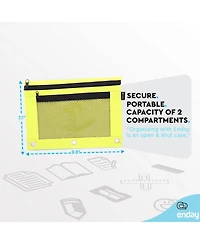 Enday Pink Pencil Pouch for 3 Ring Binder, Zippered Binder Pouches, Case Large Bags f