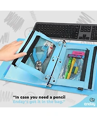Enday Pink Pencil Pouch For 3 Ring Binder, Zippered Binder Pencil Pouches, 3 Ring Pencil Pouch for Binder, Pencil Case for Binder, Large Pencil Bags f