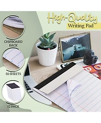 Jr. Legal pad, Small Note Pads Legal Ruled Writing Pad. Perforated Edge. 5" X 8" Canary Yellow, Universal, 50 sheets per Pad (Pack of 12)