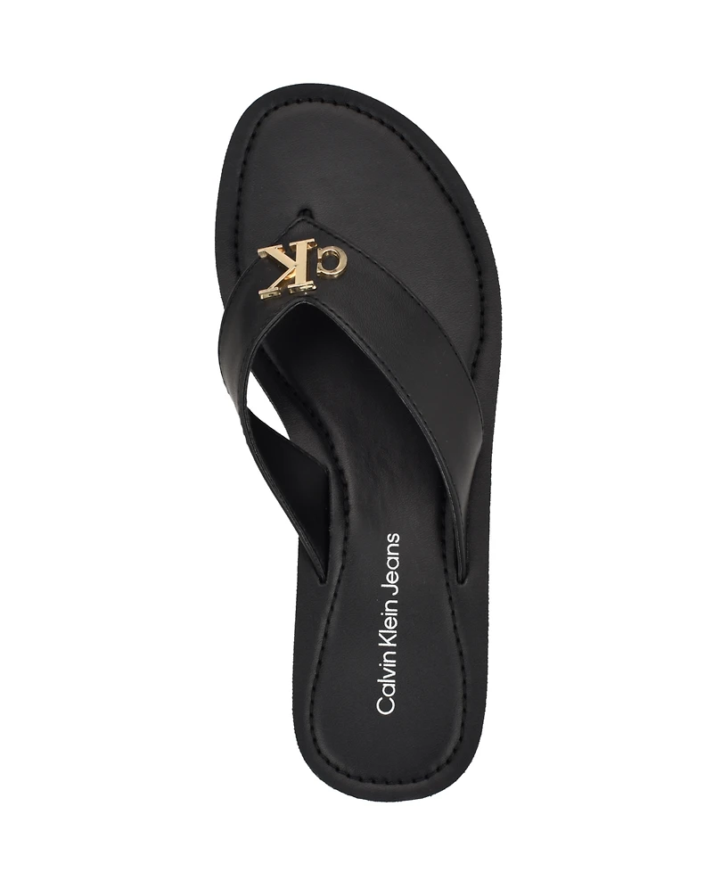 Calvin Klein Women's Jaimze Logo Thong Sandals