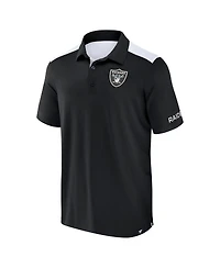 Fanatics Men's Black/White Las Vegas Raiders Color Block Polo Shirt