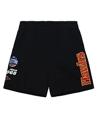 Mitchell & Ness Men's Black Atlanta Hawks Team Origins Fleece Shorts